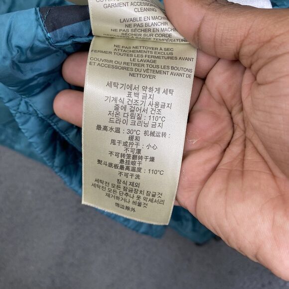 Burberry Brit Jacket Womens Small Teal Quilted Hooded Nylon Full Zip Plaid Lined - Picture 13 of 16